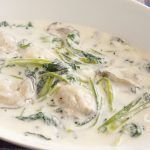 牡蠣と小松菜の中華風クリーム煮